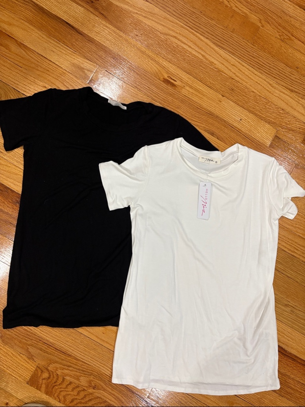 Hello Mia Maternity Crew Neck Tee - Black & White